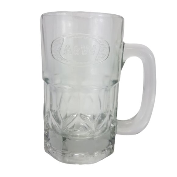 Vintage A&W Root Beer Mug Regular Large A&W Glass Mug Raised Pebbled Logo - Picture 1 of 15